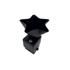 Sailvvay UK ROTO Bait Spreader C-Series with a black star-shaped hopper for efficient fishing bait distribution