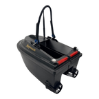 Sailvvay UK X-Series bait boat in black carbon fiber finish with dual hoppers and rear propellers